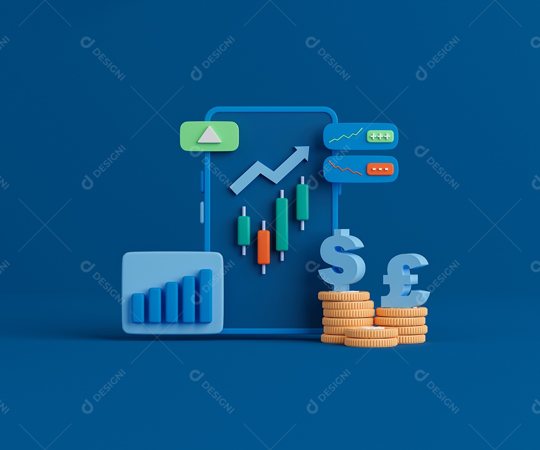 Renderização 3D Gráfico com Bitcoin