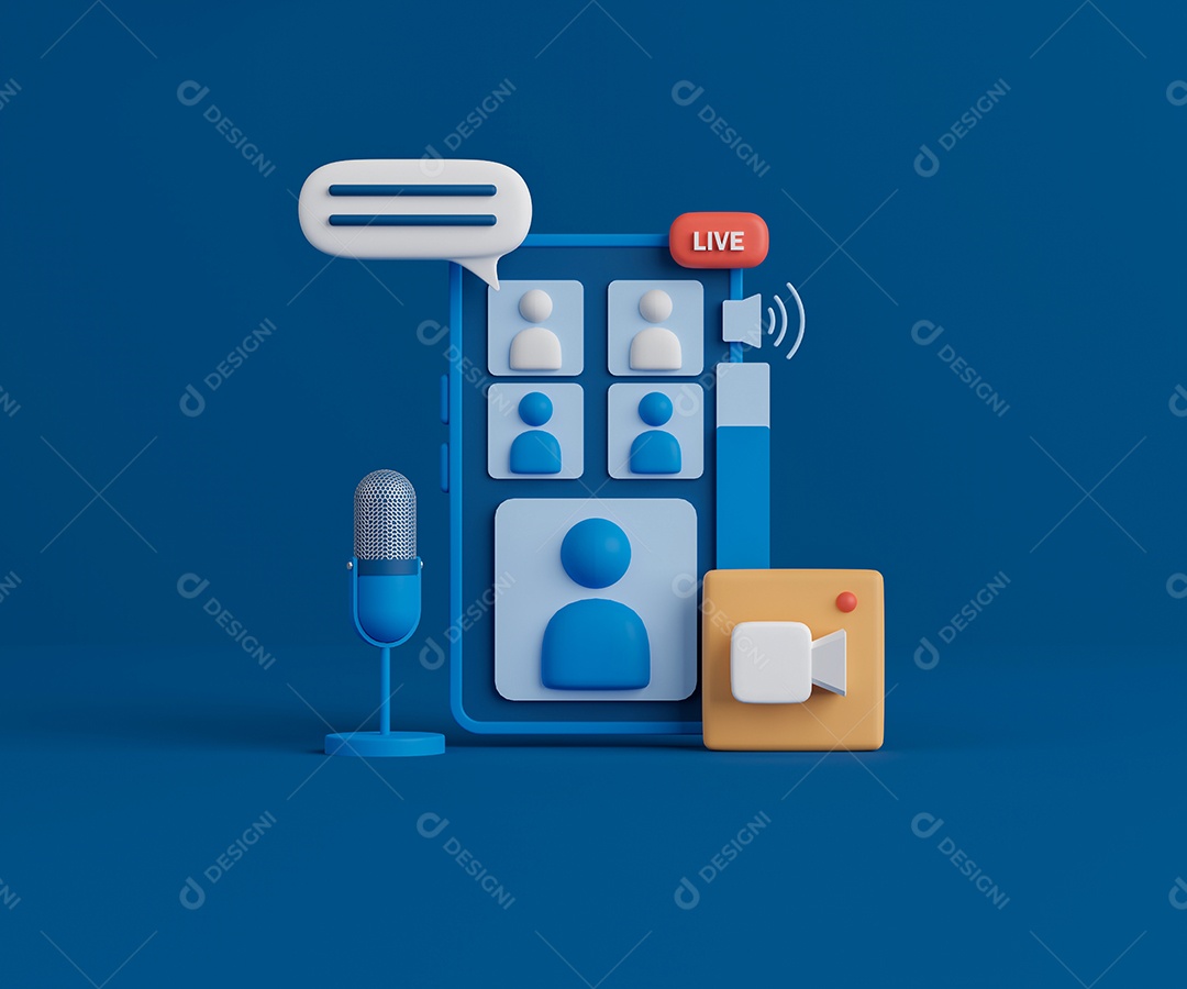 Renderização 3D Conceito Live online