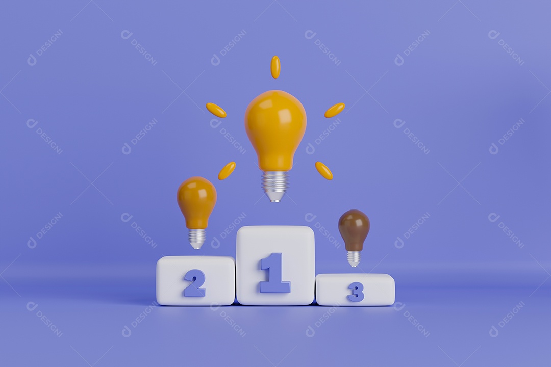 Renderização 3D Pódio conceito de Ideias