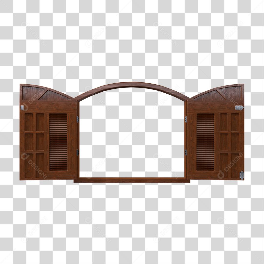 Janela de Madeira PNG Transparente
