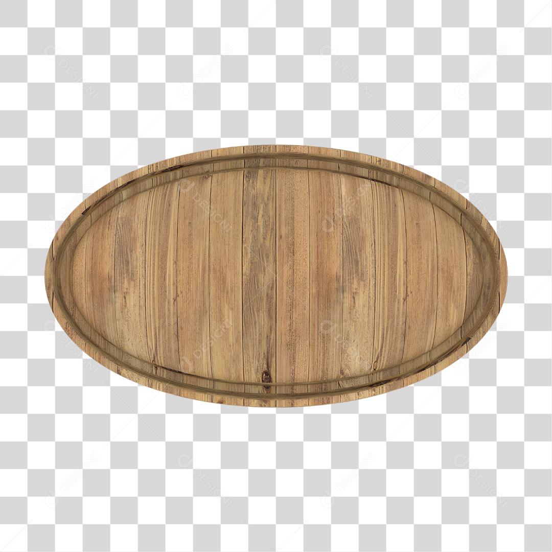 Placa de Madeira Oval PNG Transparente
