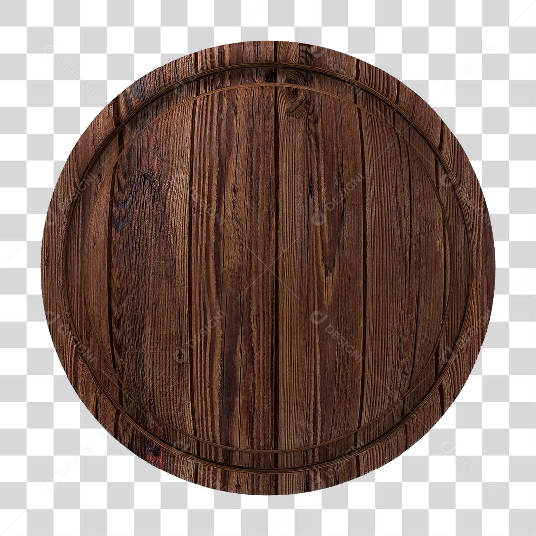 Placa de Madeira Circular PNG Transparente