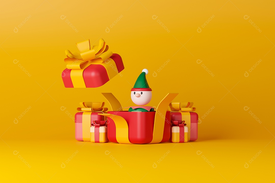 Renderização 3D Fundo decoração de natal