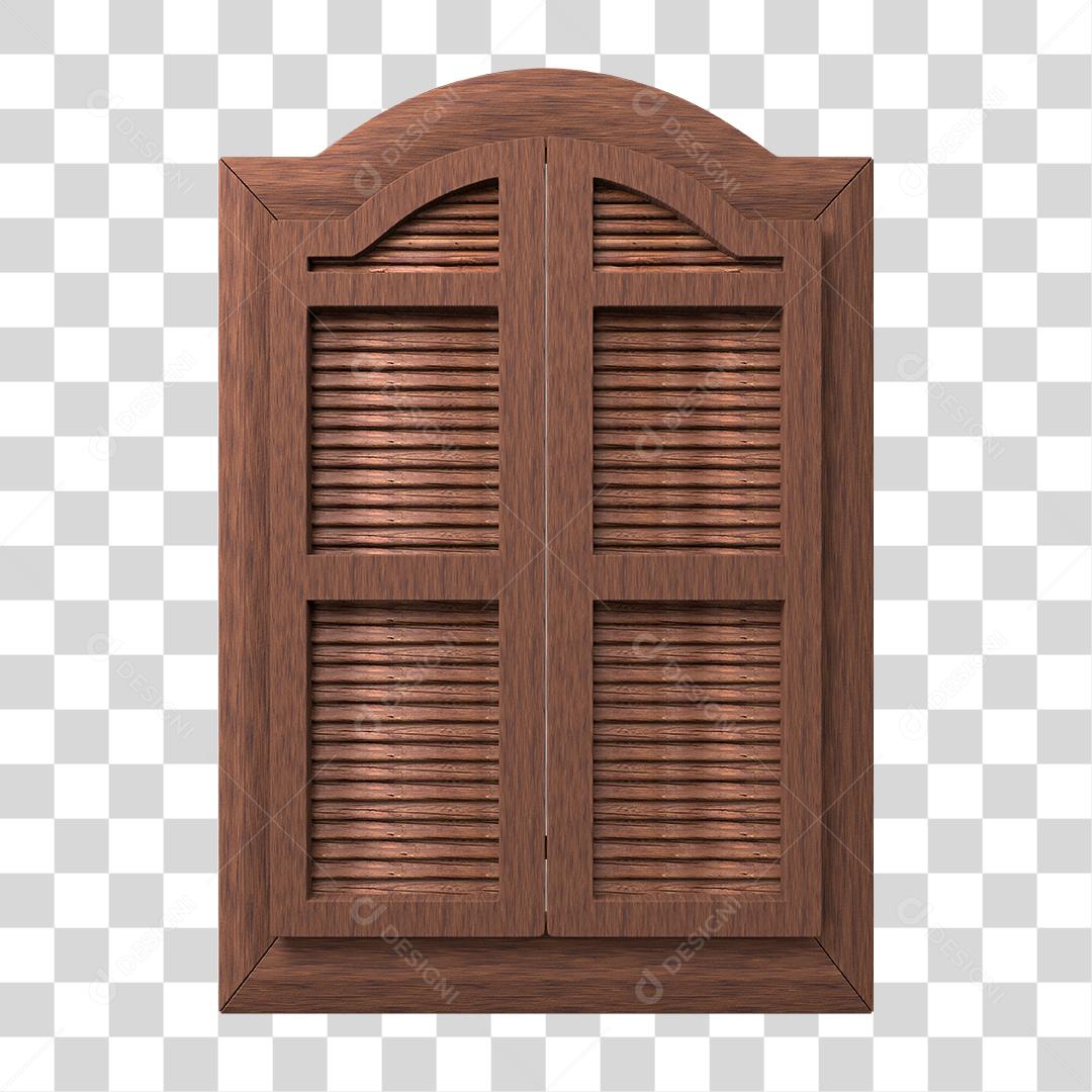 Janela de Madeira Marrom PNG Transparente
