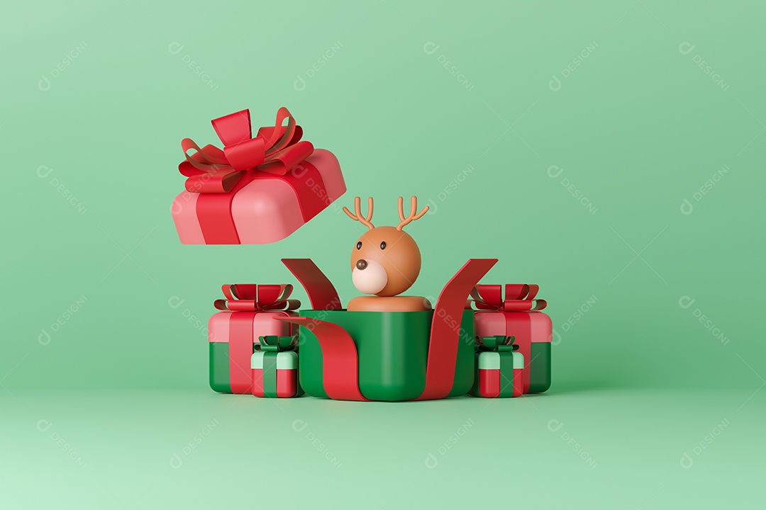 Renderização 3D Fundo decoração de natal