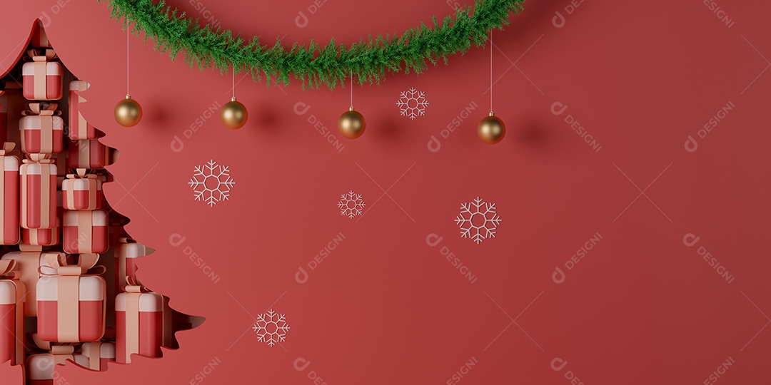 Renderização 3D Fundo decoração de natal