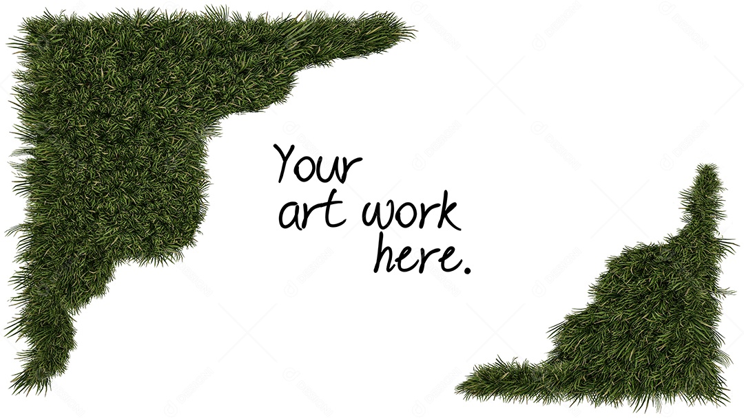 Uma imagem de renderização 3d de grama verde isolada transparente.