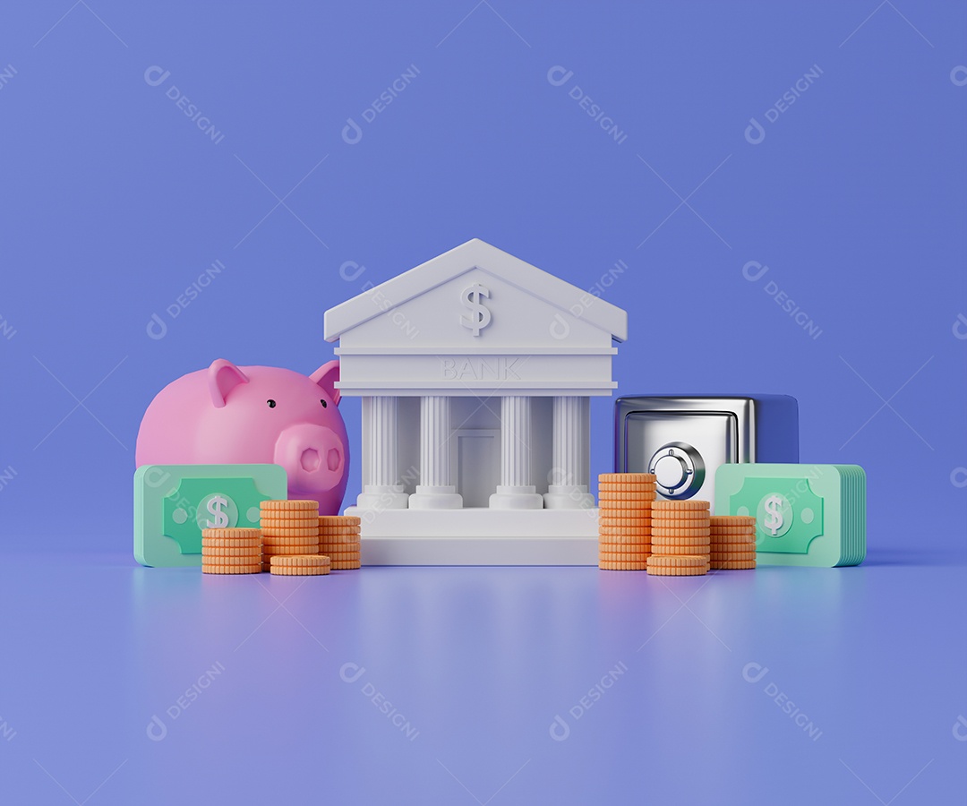 Renderização 3D Conceito agencia bancária [download] - Designi