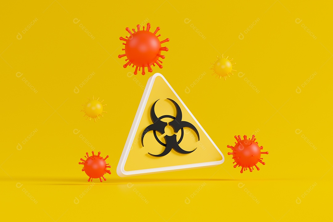 Renderização 3D Conceito radioativo vírus perigoso