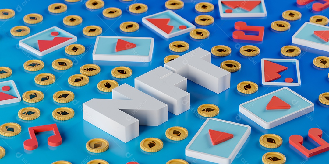 Renderização 3D Fundo NFT