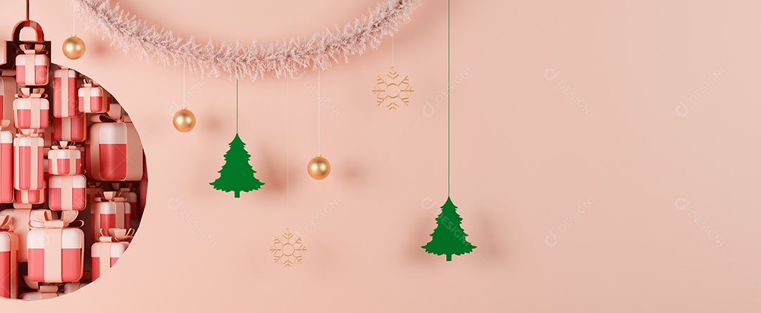 Renderização 3D Detalhes decoração de natal
