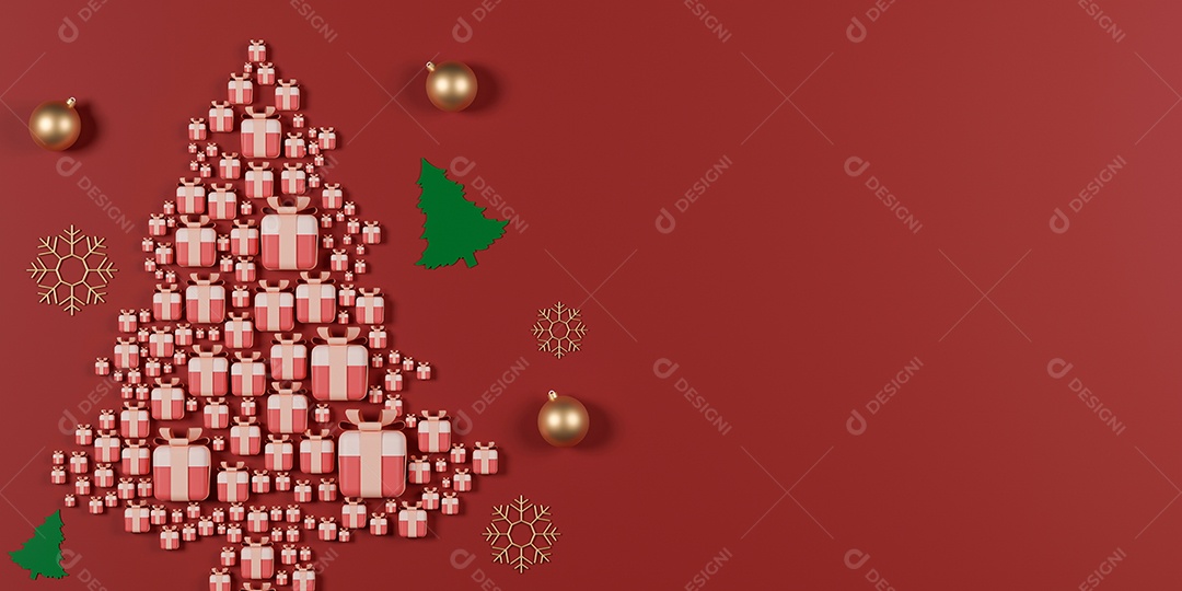 Renderização 3D Decoração de natal