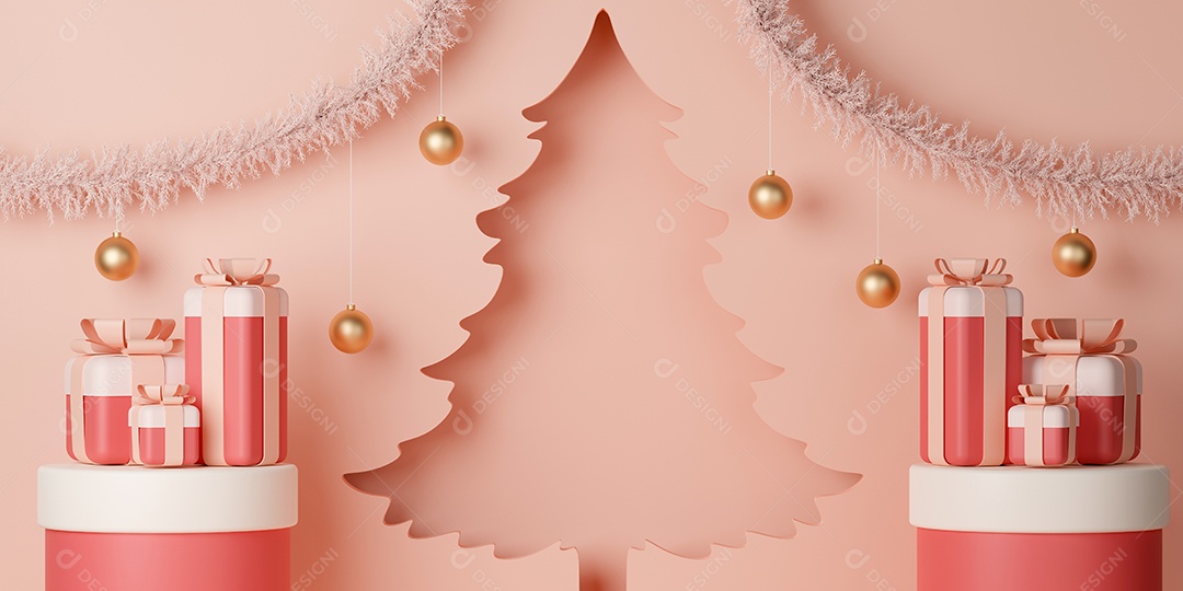 Renderização 3D Decoração de natal