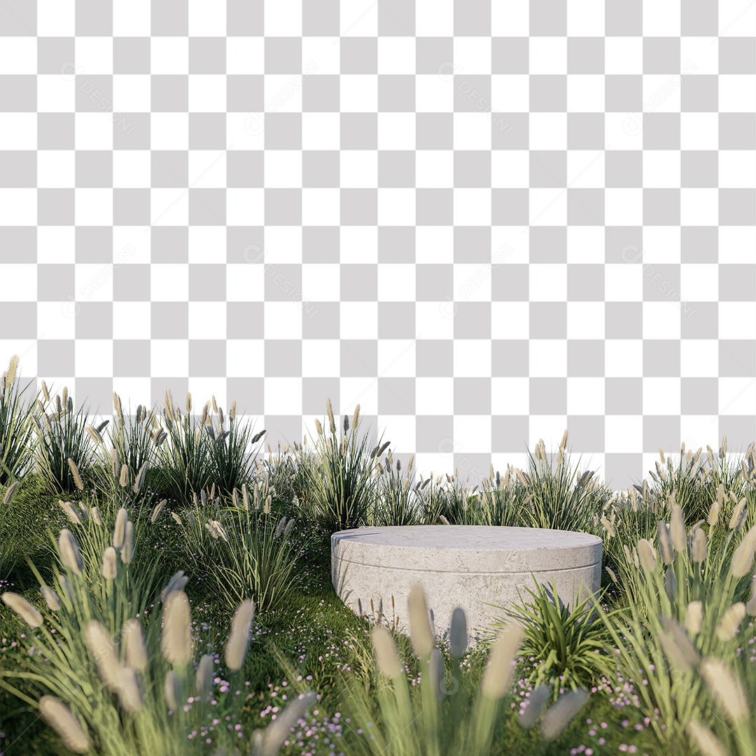 Pódio em Gramado com planta PNG Transparente