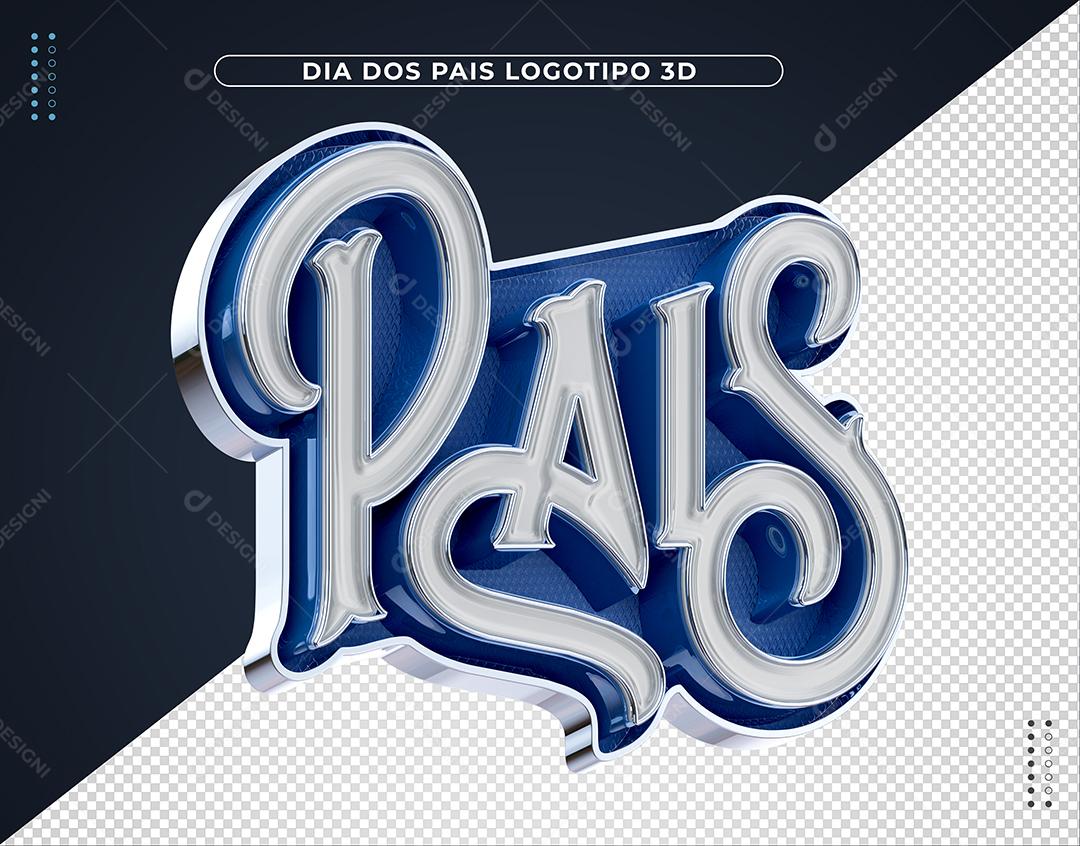 Pais Selo 3D Azul para Composição PSD