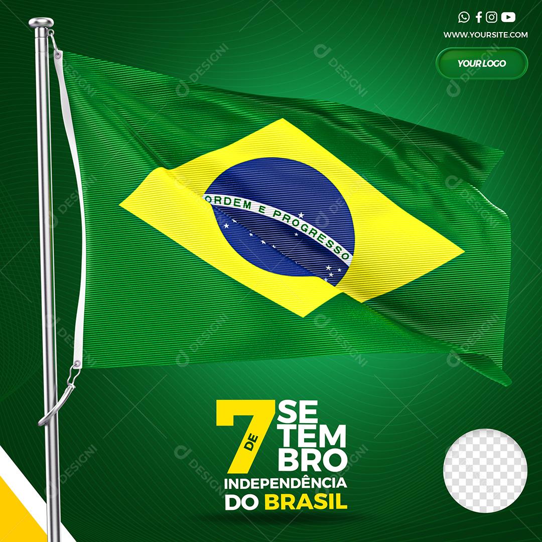 Post Feed Data Comemorativa 7 de Setembro Dia da Independência Social Media PSD Editável