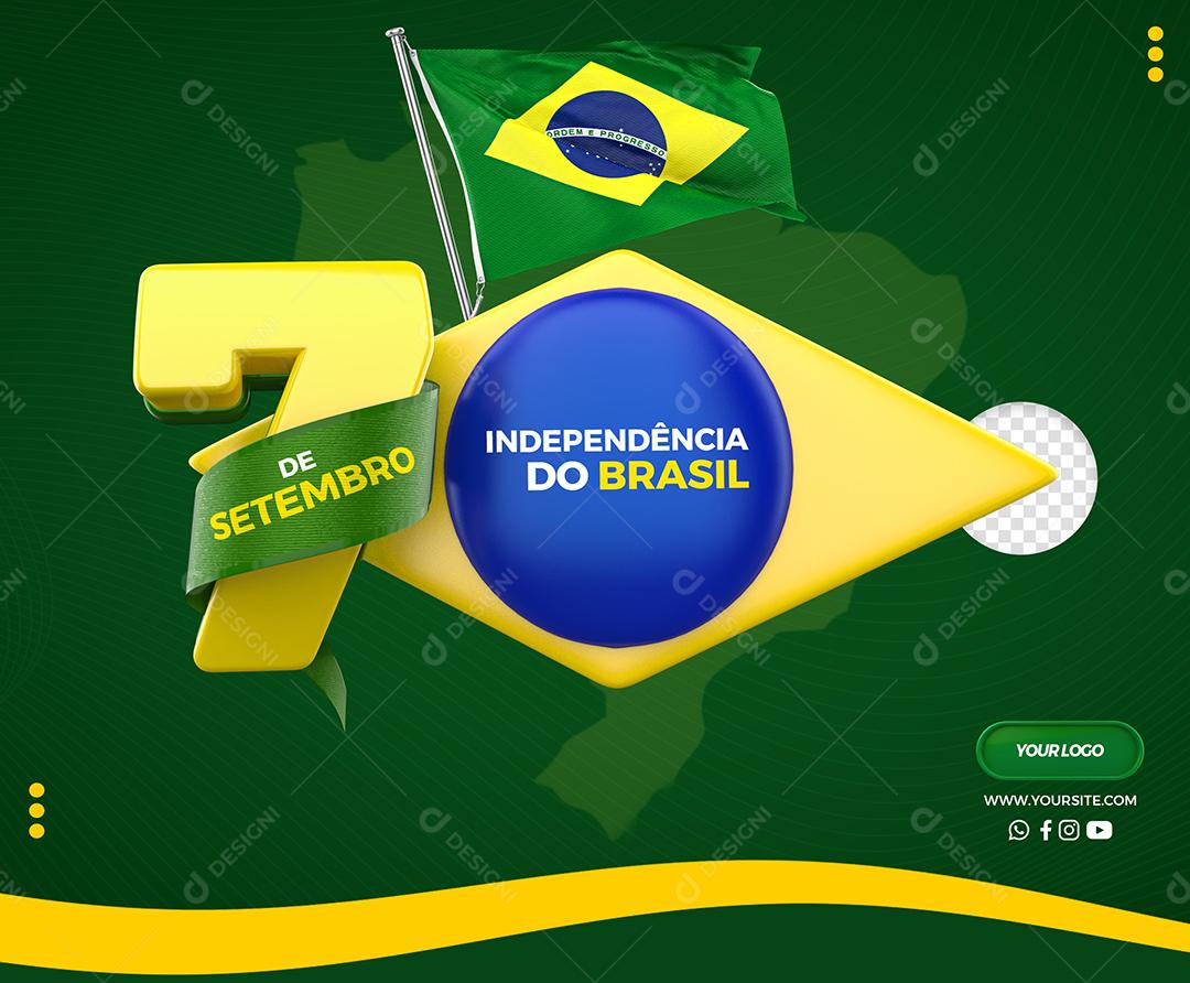 Post Feed Data Comemorativa 7 de Setembro Dia da Independência Social Media PSD Editável