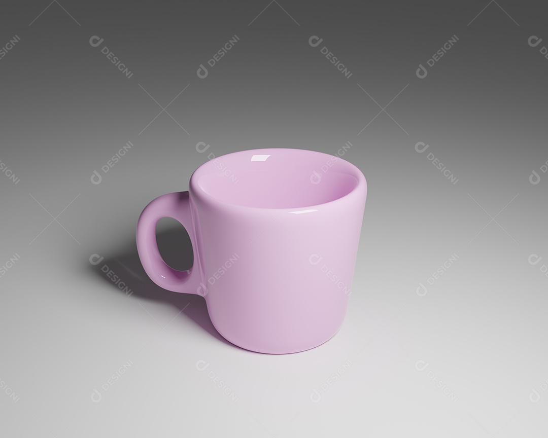 Copo rosa em alta definição em fundo branco, criar para renderização em 3D