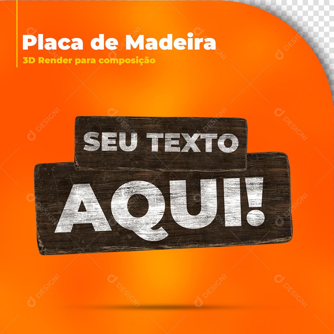 Placas de Madeira Elemento 3D Para Composição PSD
