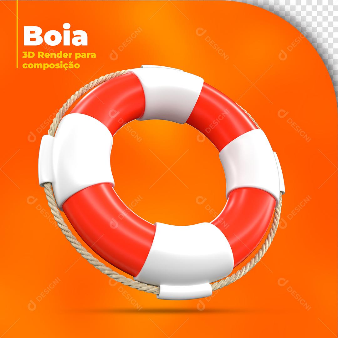 Elemento 3D Boia salva Vidas para Composição PSD