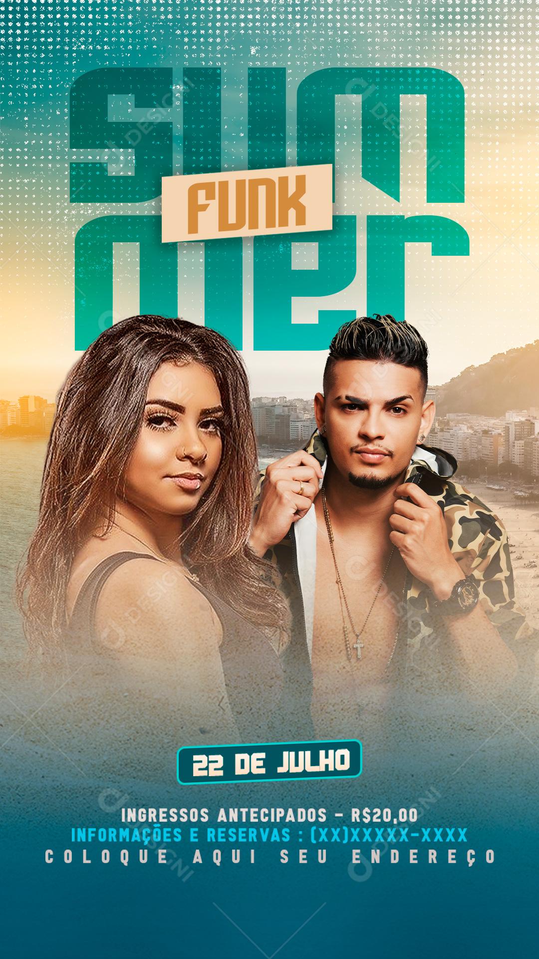 Social Media Summer Funk Cantores de Funk PSD Editável