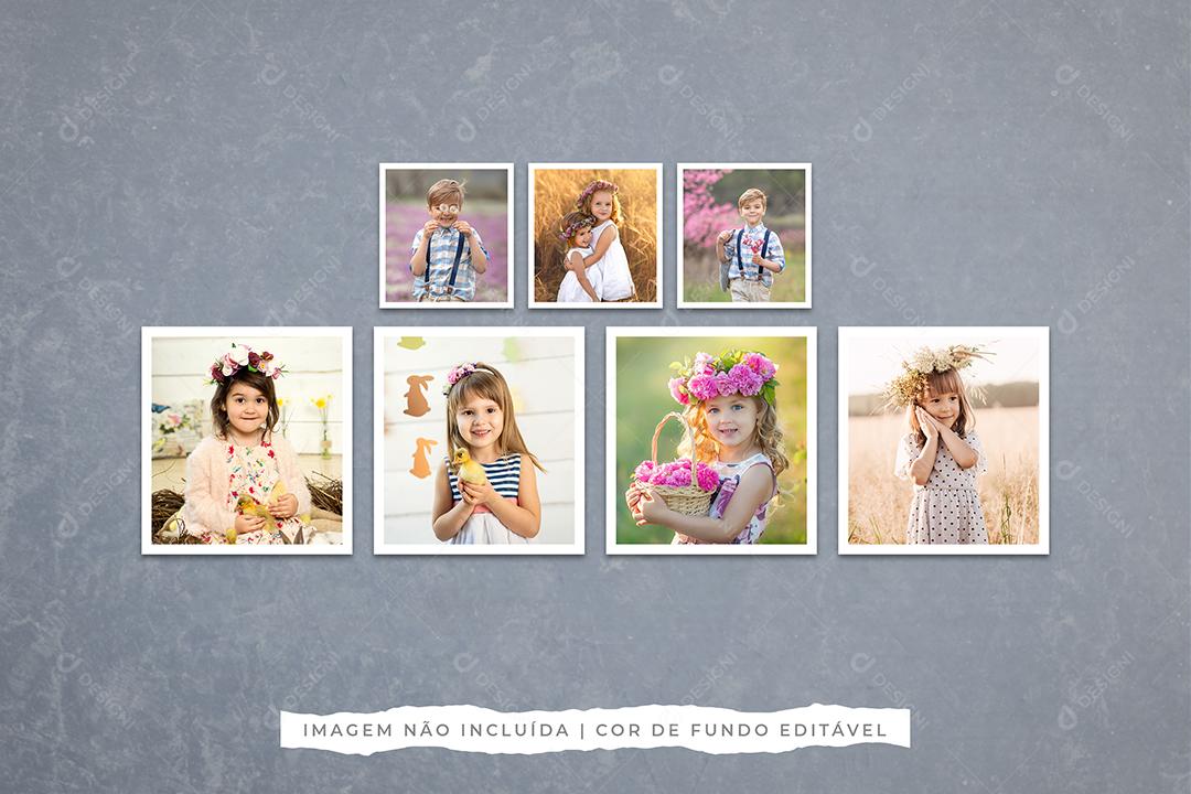 Mockup de Fotos em Papel PSD Editável