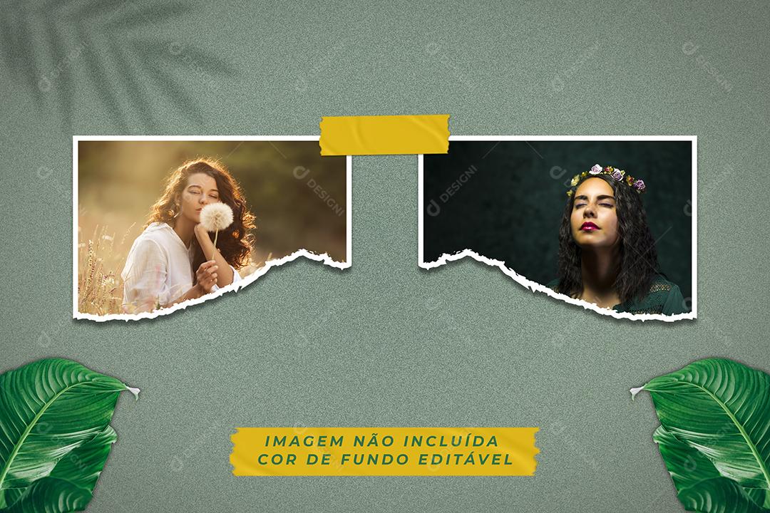 Mockup de Fotos em Papel PSD Editável