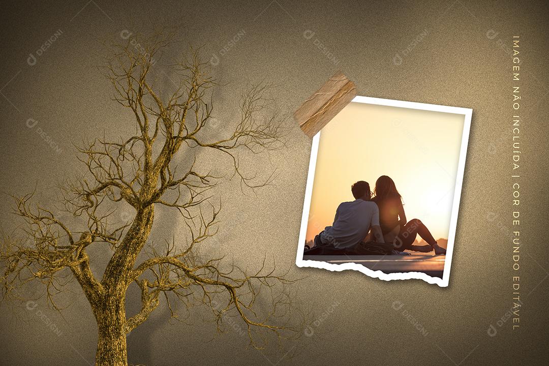 Mockup de Fotos em Papel PSD Editável