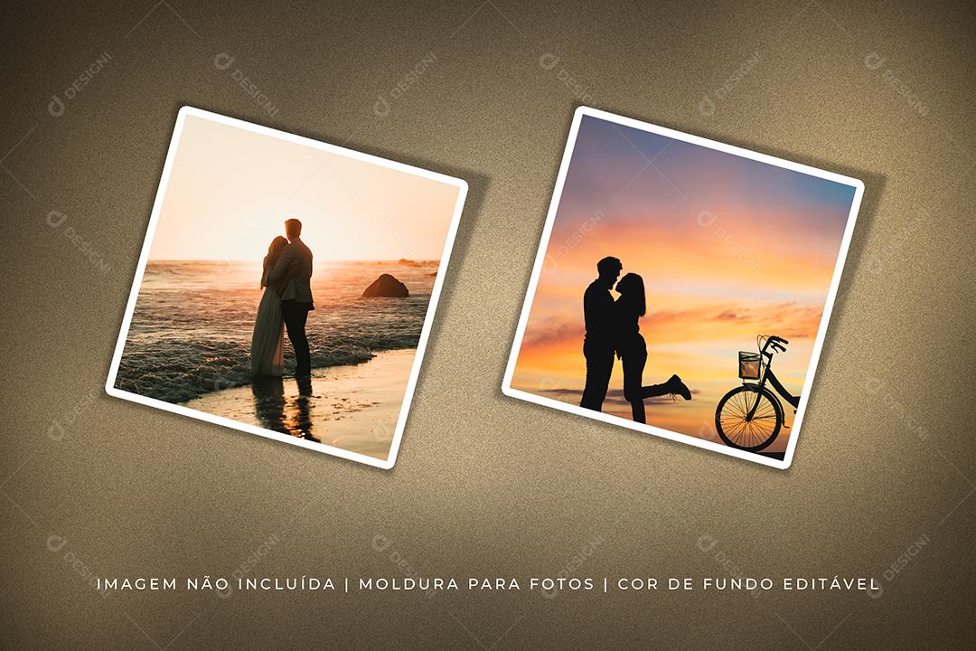 Mockup de Fotos em Papel PSD Editável