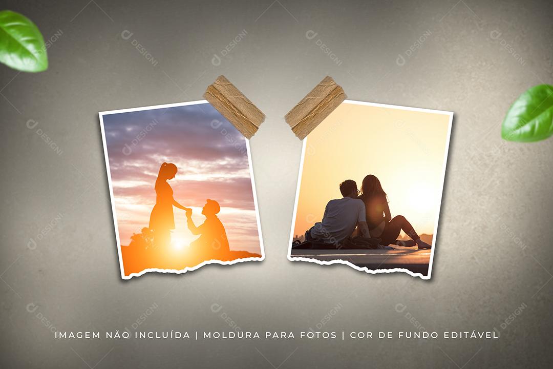 Mockup de Fotos em Papel PSD Editável