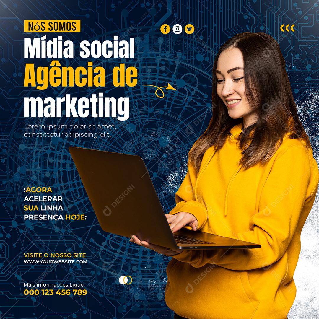 Social Media Nós somos mídia social Agência de Marketing PSD Editável