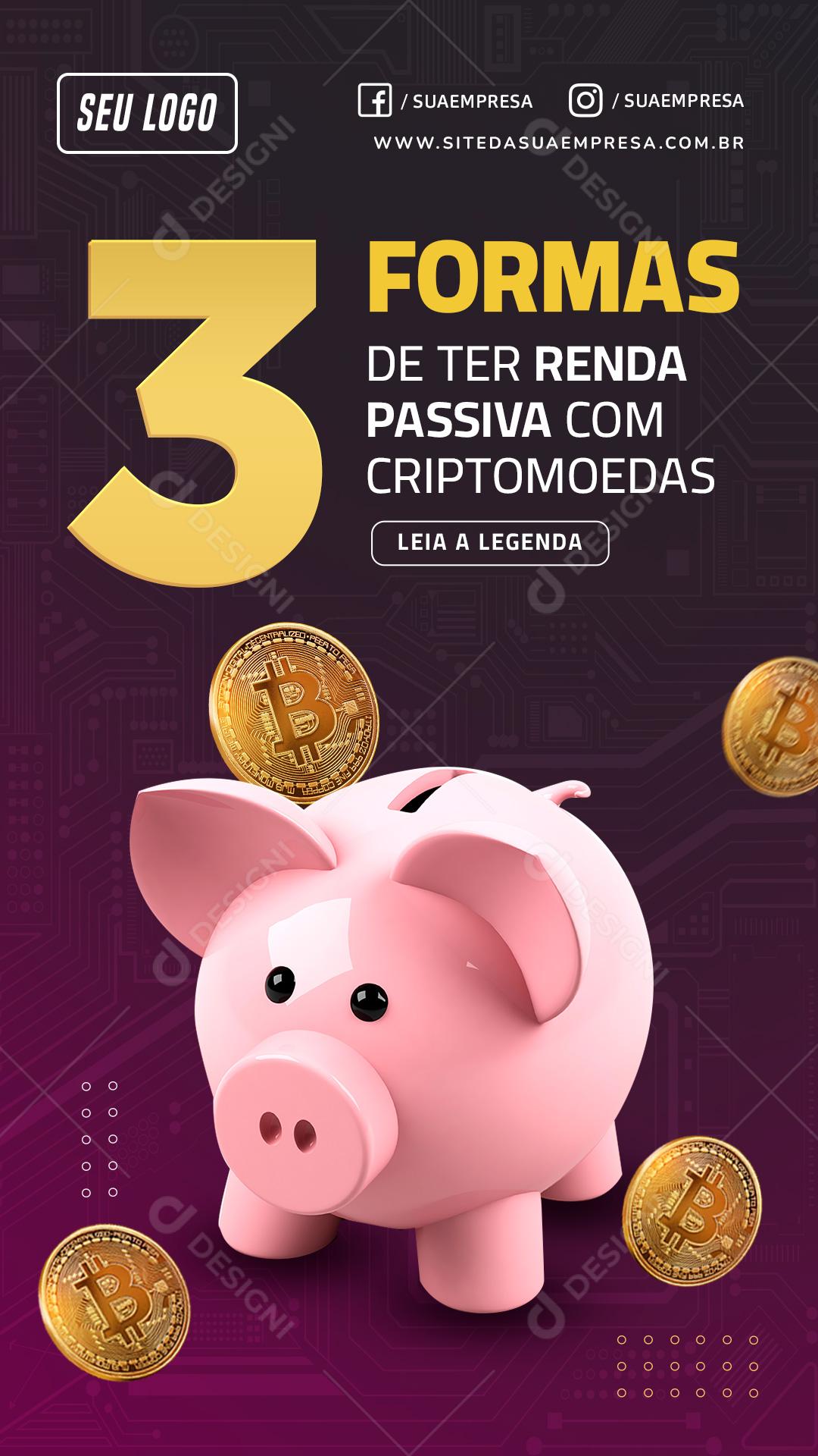 Social Media Story Investimento Formas de Ter Renda Passiva PSD Editável