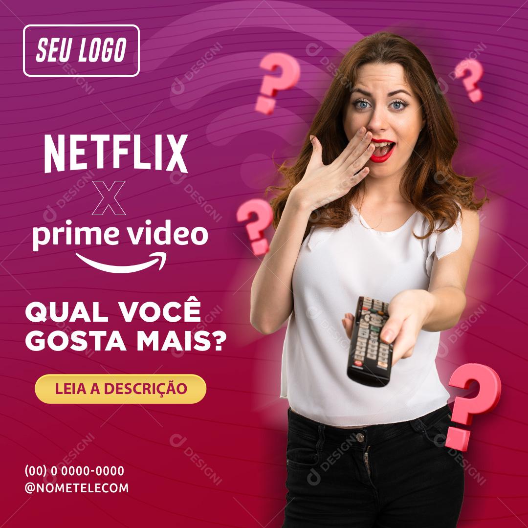 Social Media Streaming Feed Qual Você Prefere PSD Editável
