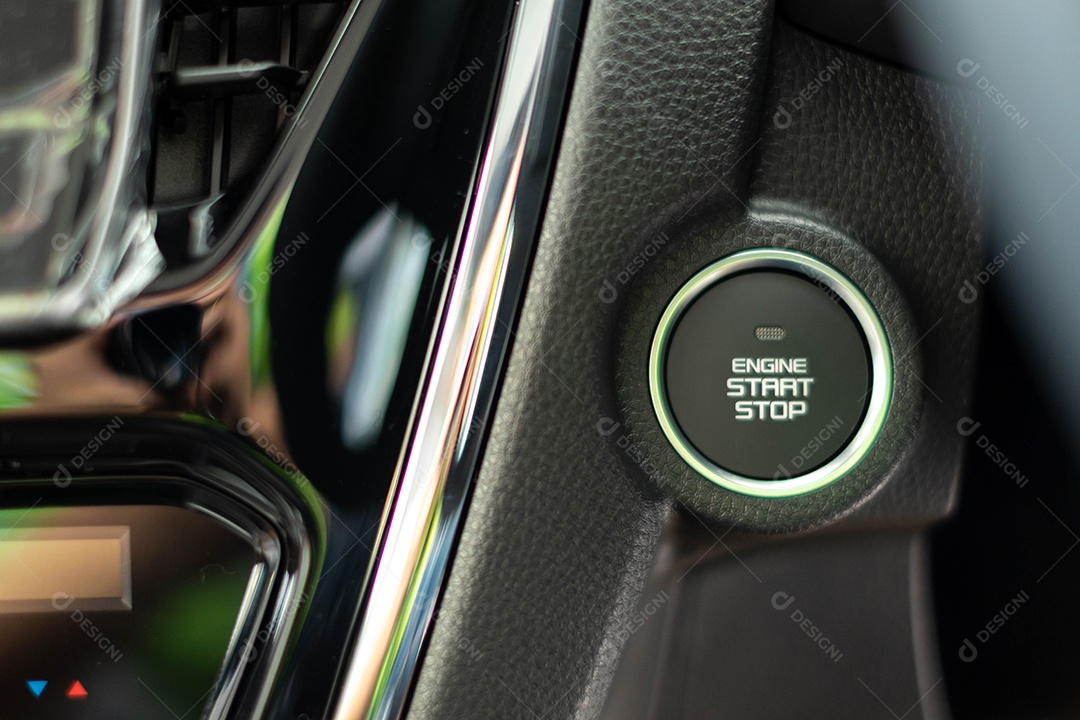 Botão liga/desliga instalado nos carros modernos de hoje para maior comodidade na vida cotidiana.