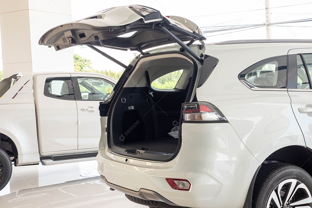 Closeup imagem da traseira de carro novo moderno