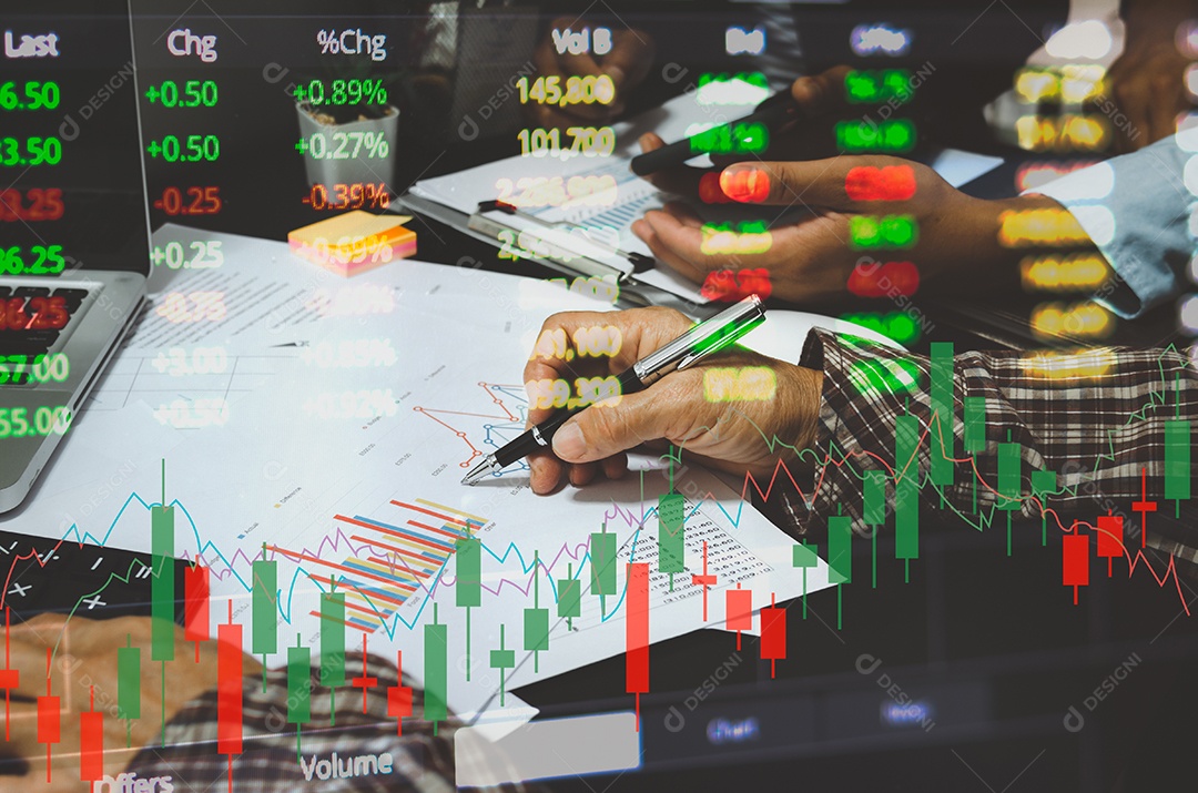 gráficos de gráfico de negócios do conceito financeiro.