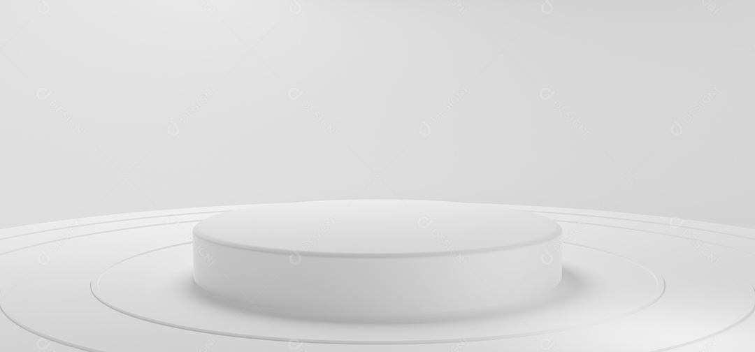 Palco de vitrine de pódio de produto redondo branco mínimo em ba circular.