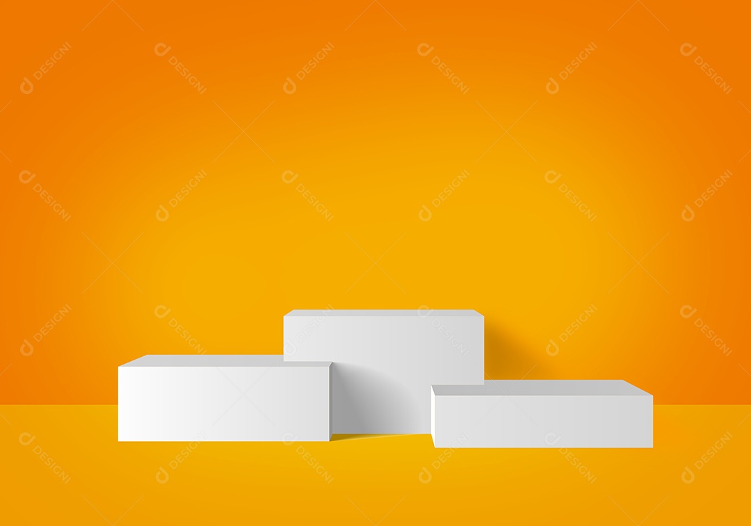 Fundo de pódio de palco abstrato para vencedores, fundo de espaço de cópia de sala renderizada em 3d