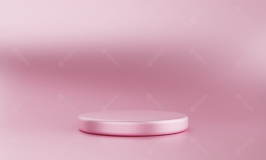 Fundo rosa mínimo do palco do pódio. Cena de objeto abstrato para o conceito de propaganda. Renderização de ilustração 3D.