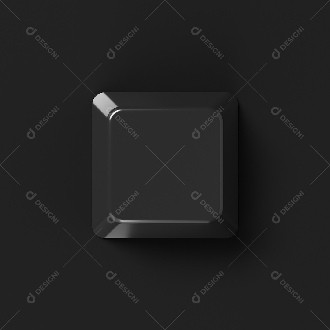 Botão de entrada do teclado de cor preta no fundo. Objeto abstrato e conceito de tecnologia. Renderização de ilustração 3D.
