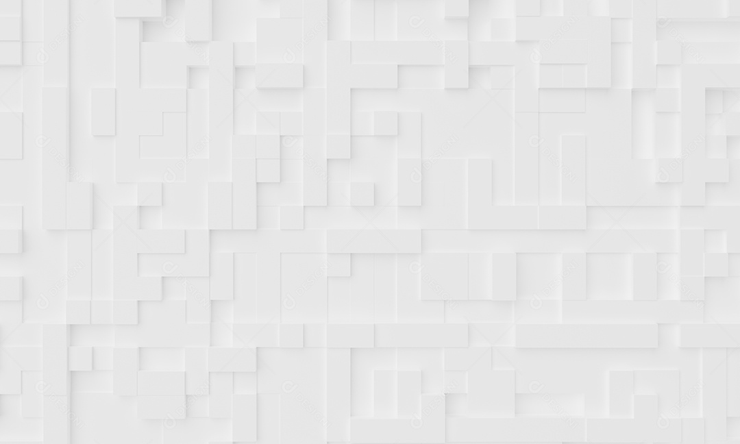 Fundo abstrato do mosaico branco. Conceito de arte de papel de parede e pano de fundo. Renderização de ilustração 3D.
