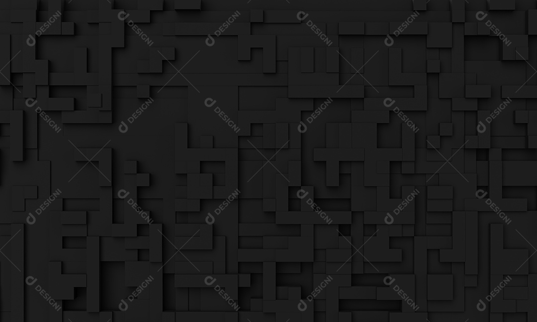 Fundo abstrato do mosaico preto. Conceito de arte de papel de parede e plano de fundo. Renderização de ilustração 3D.