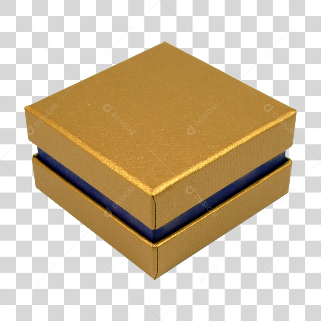 Caixa de Presente Dourada PNG Transparente