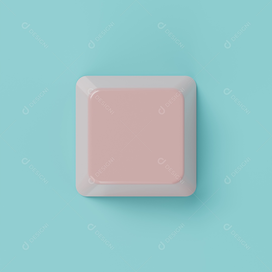Botão de entrada de teclado de cor azul e rosa no fundo. Objeto abstrato e conceito de tecnologia. renderização de ilustração 3D