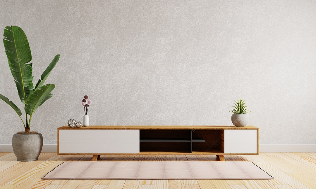 Armário no meio do fundo da sala de estar moderna. Conceito de interiores e arquitetura.