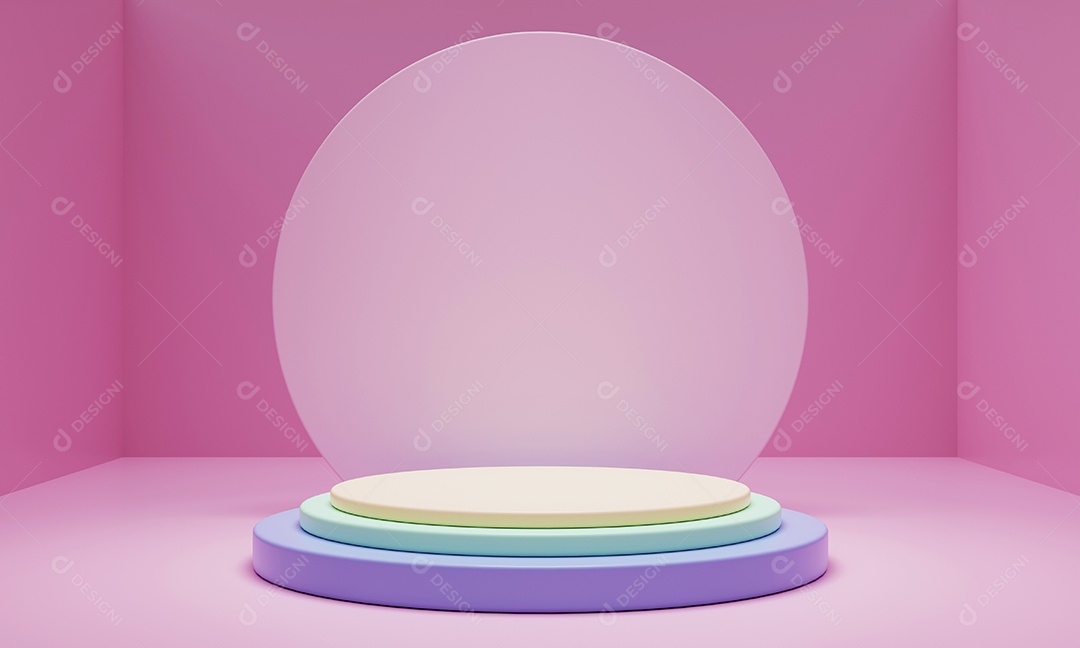 Forma geométrica abstrata em tons pastel para fundo de apresentação do pódio do produto. Conceito de arte e cor.