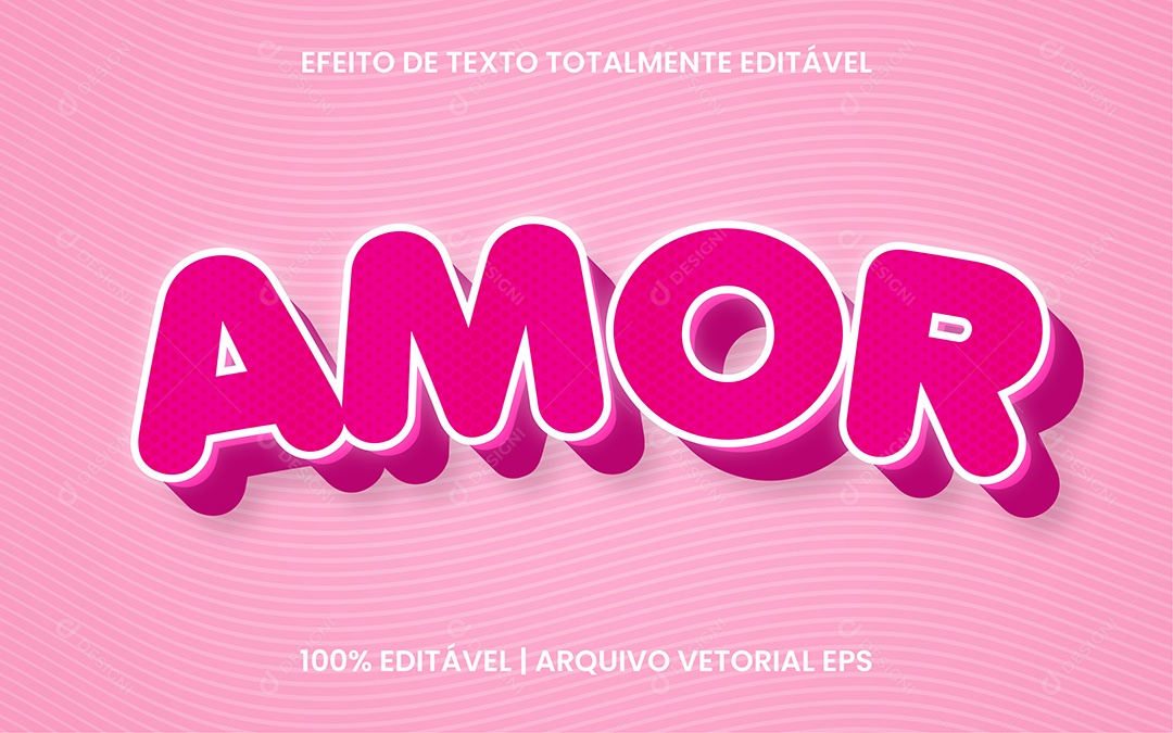 Efeito de Texto Amor Vetor EPS Editável