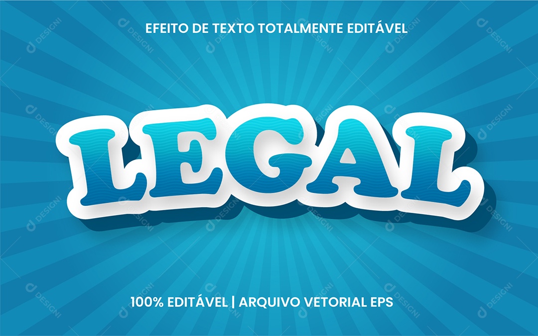 Efeito de Texto Legal Vetor EPS Editável