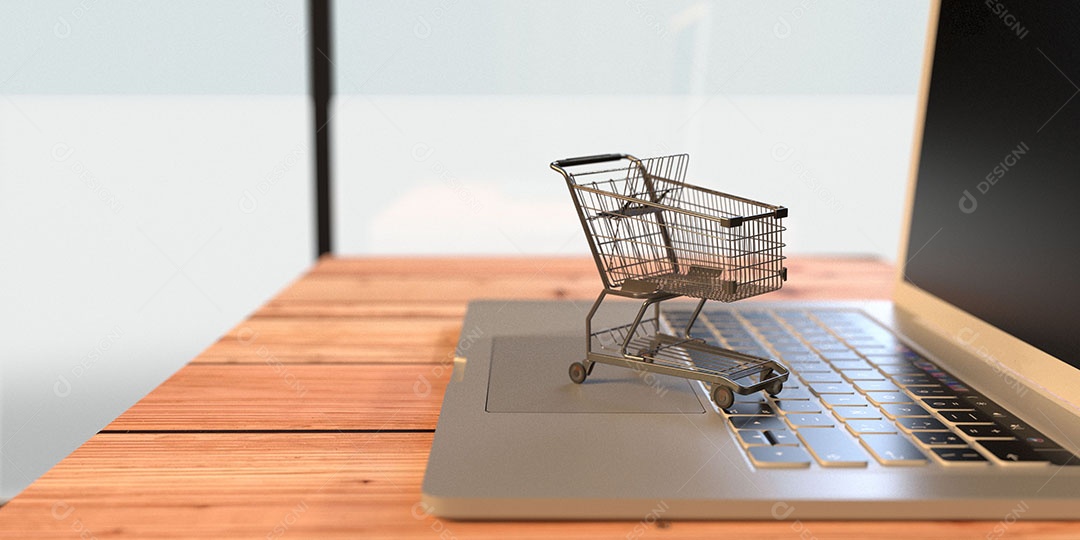 Carrinho de compras on line computador