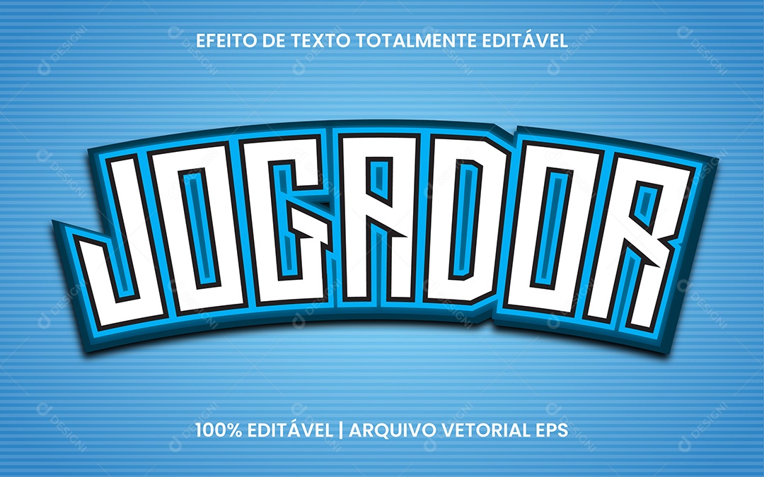 Efeito de Texto 3D Jogador Vetor EPS Editável